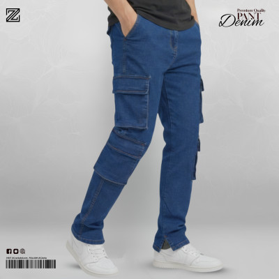 Urban Low Cut Cargo Denim-Deep Blue