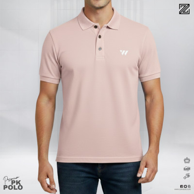 Premium Double PK Cotton Polo-Dusty Pink
