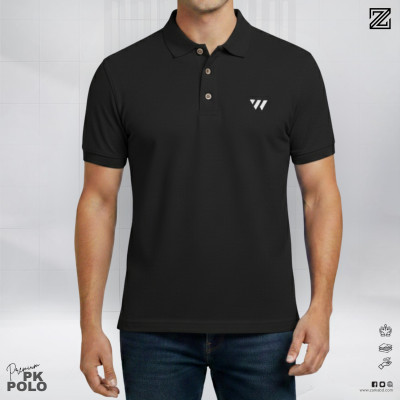Premium Double PK Cotton Polo-Z Black