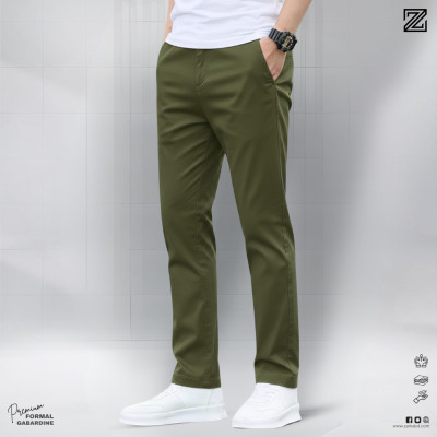 4 POCKET FORMAL BAGGY CHINOS-[PREMIUM OLIVE]