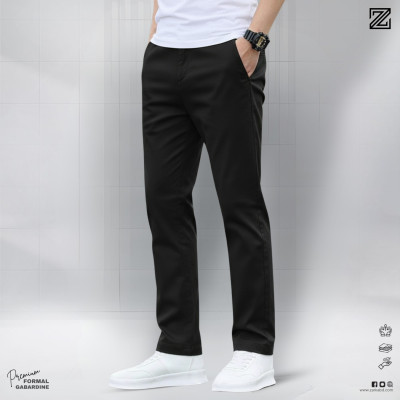 4 POCKET FORMAL BAGGY CHINOS-[PREMIUM BLACK]