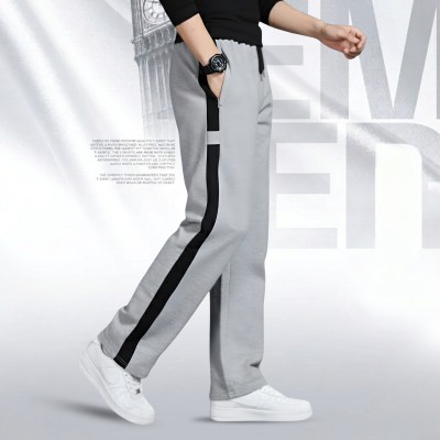 PREMIUM COTTON BAGGY TROUSER-[ASH BAR]