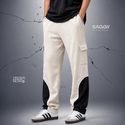 Relaxed Fit  Cargo Cotton Trouser - Off-White