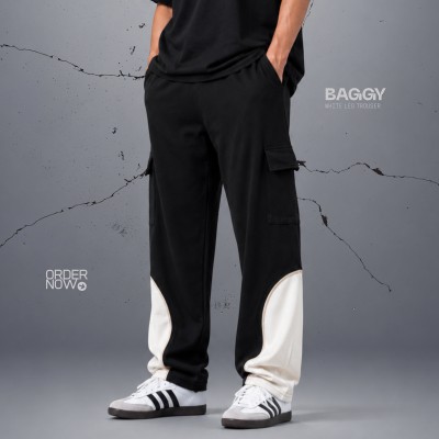 Relaxed Fit Cargo Cotton Trouser - Black