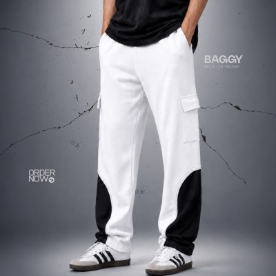 Relaxed Fit  Cargo Cotton Trouser - White