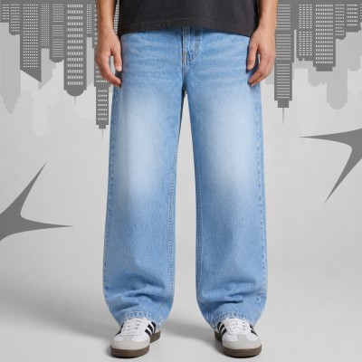 Men's Oversized Light Wash Baggy Jeans