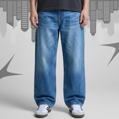 Men's Oversized Deep Blue Wash Baggy Jeans