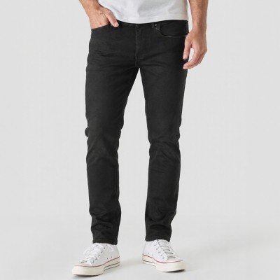 Premium Vintage Wash Slim-Fit Black Jeans for Men