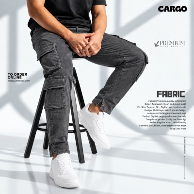 Urban Low Cut Cargo Denim-acid wash